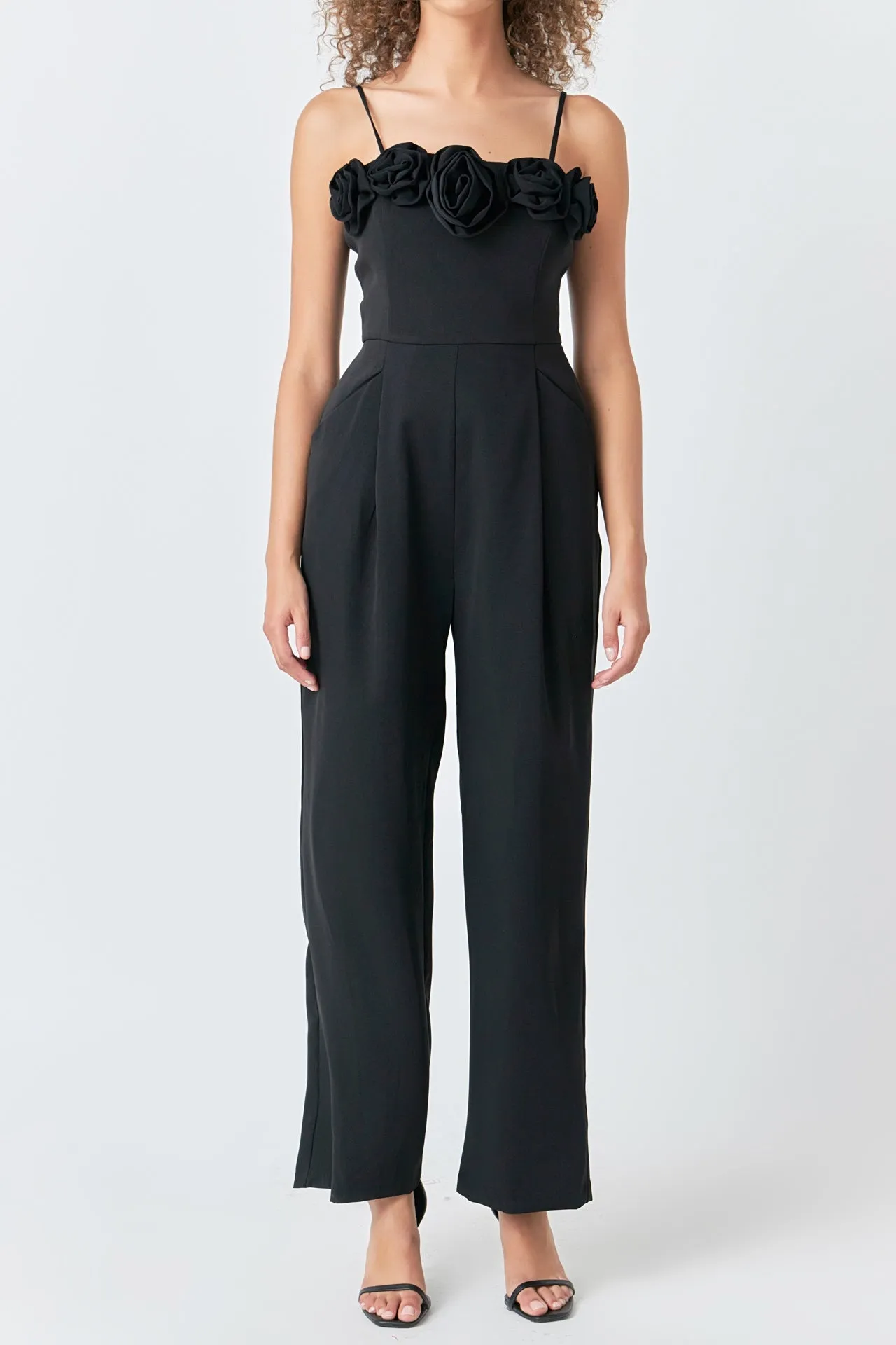 Endless Rose - Flower Trim Jumpsuit