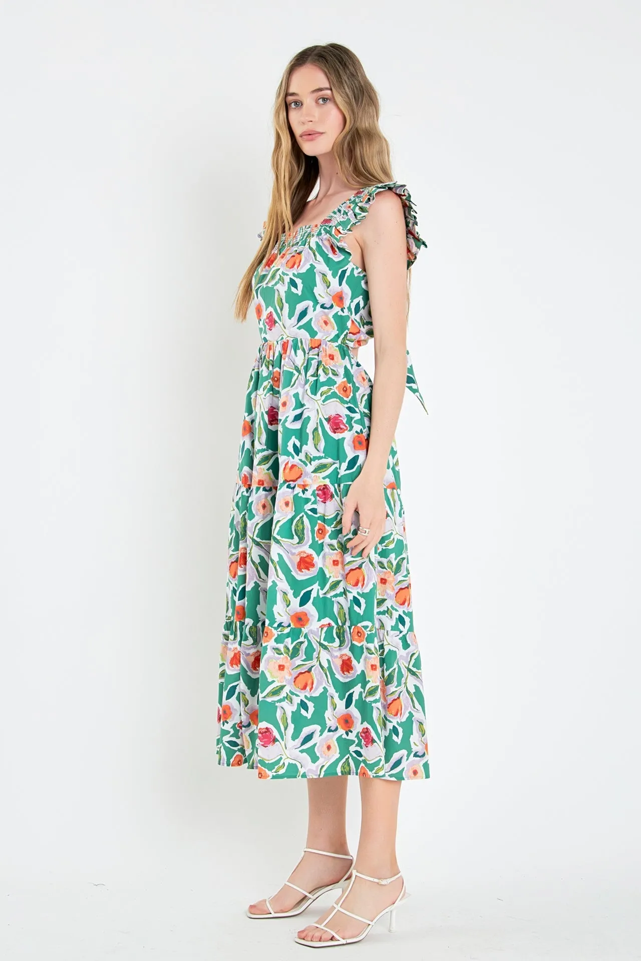 English Factory - Back Bow Floral Midi Dress