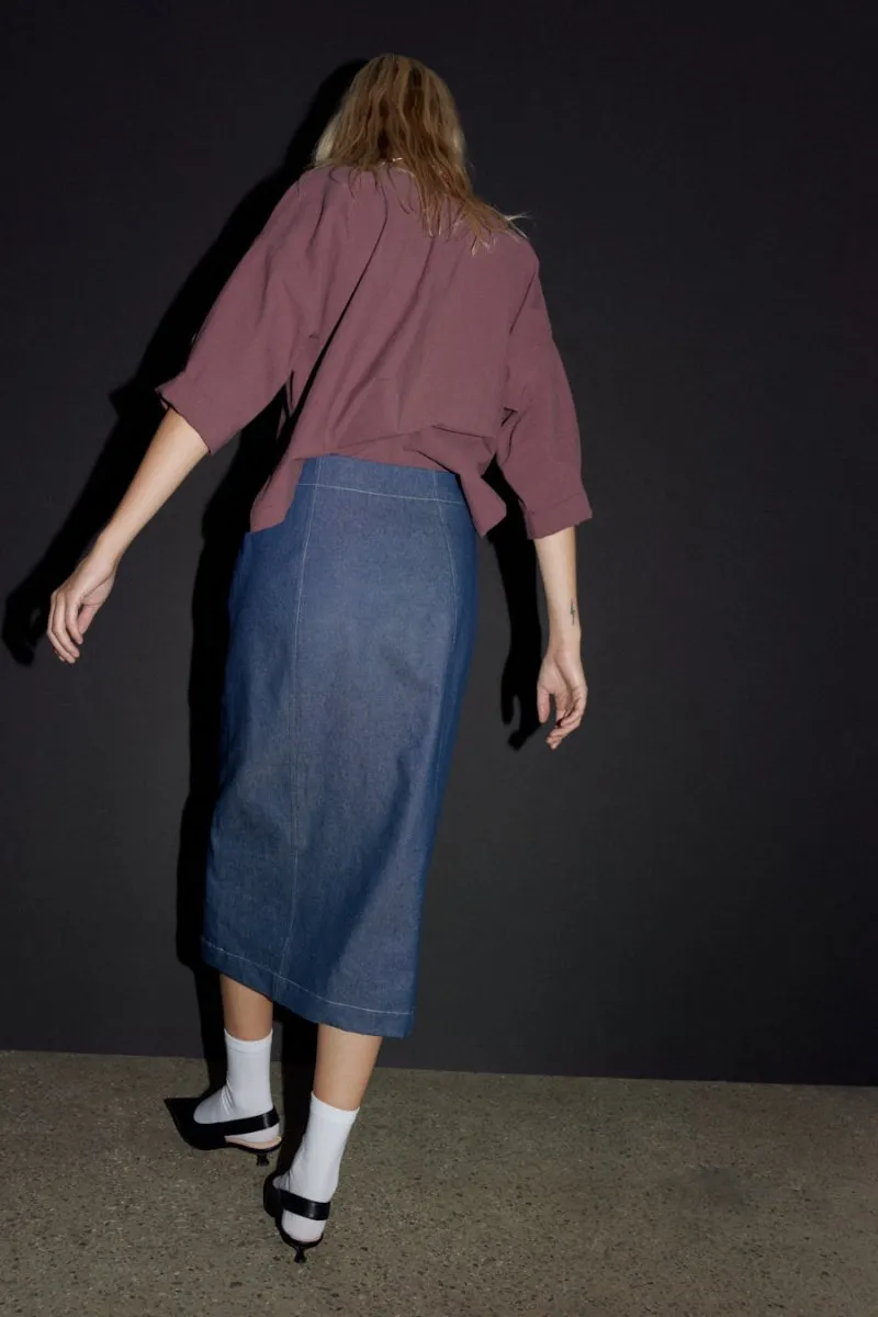 Eve Gravel Kueva Skirt - Denim (Online Exclusive)