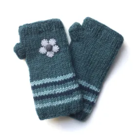 felt flower wrist warmers