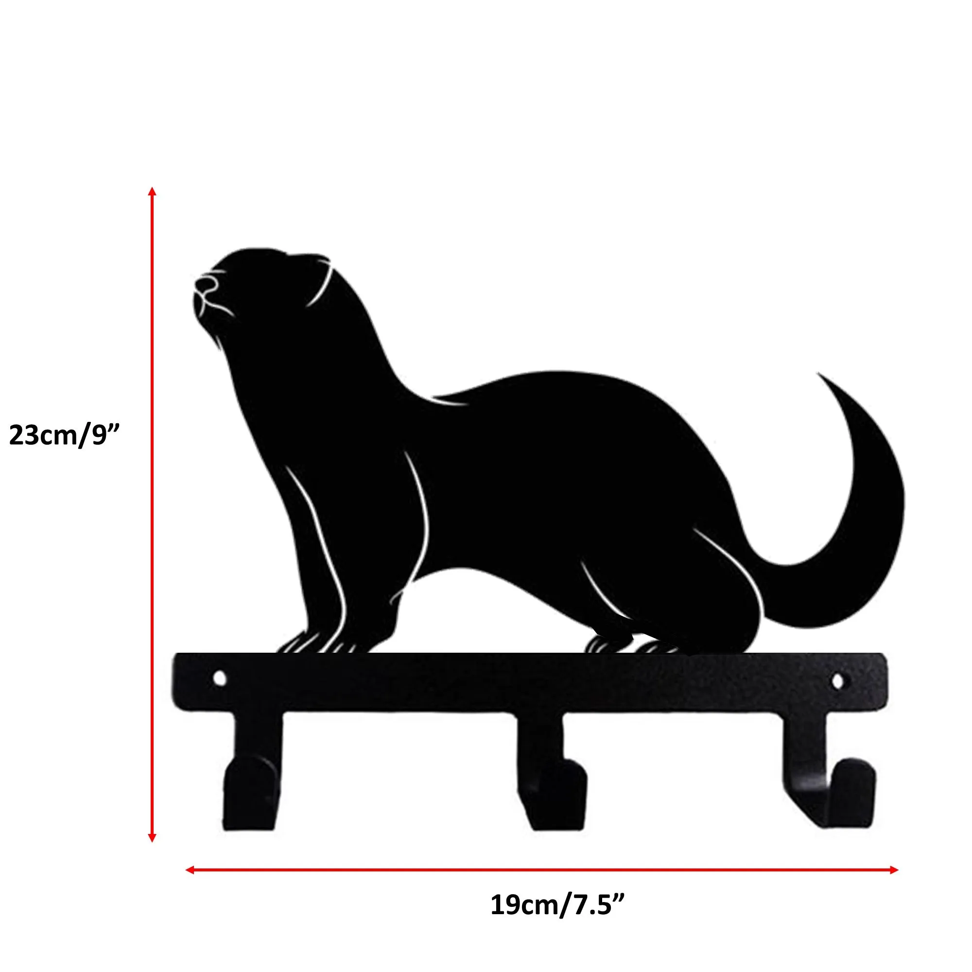 Ferret Design Metal Wall Hook for Leash Keys Towel