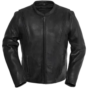 First Mfg Mens Revolt Vented Leather Motorcycle Jacket