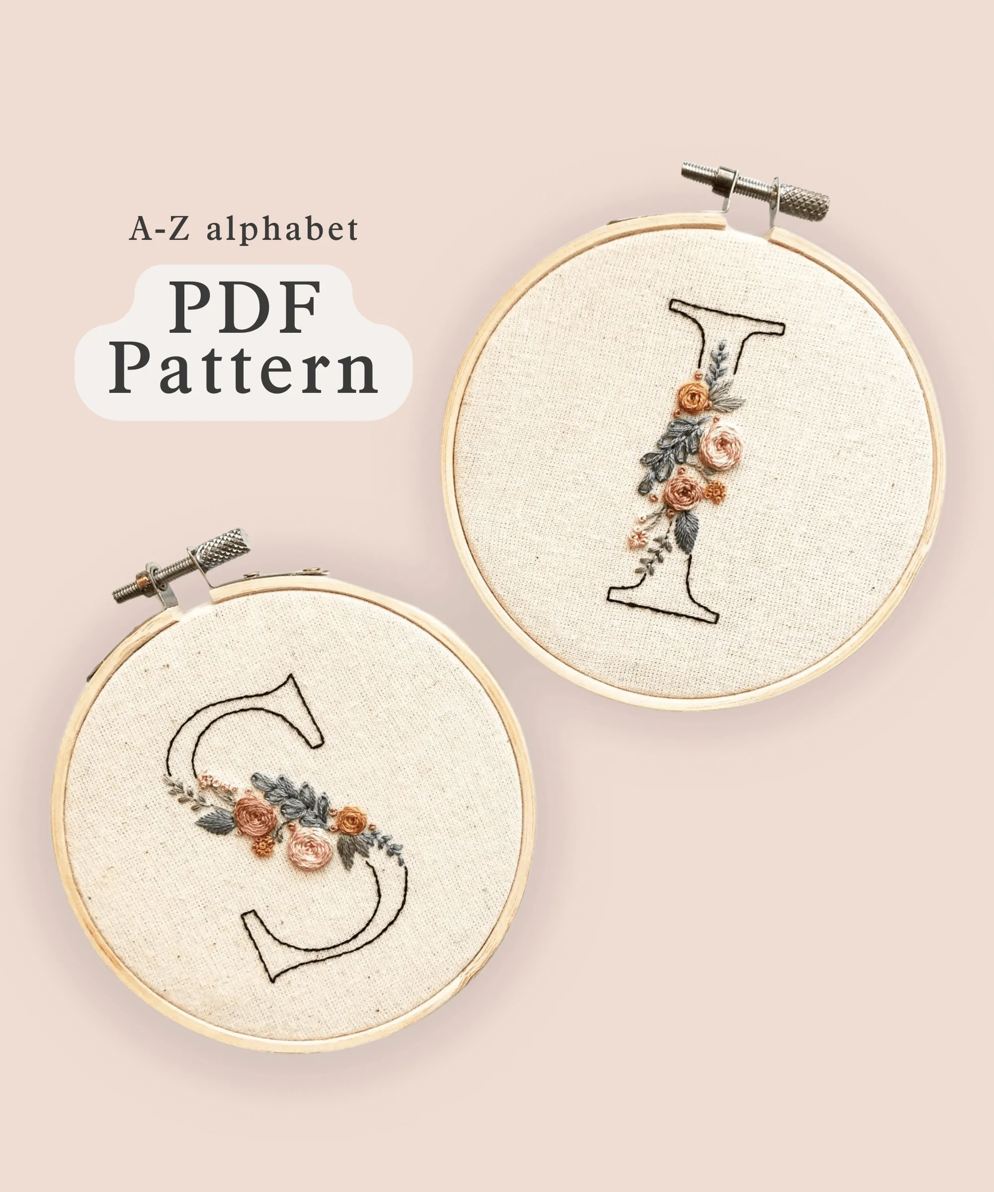 Floral Initial - A-Z Embroidery Patterns