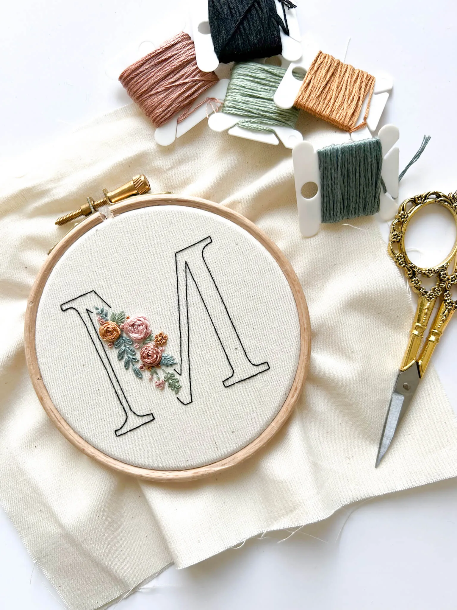 Floral Initial - A-Z Embroidery Patterns