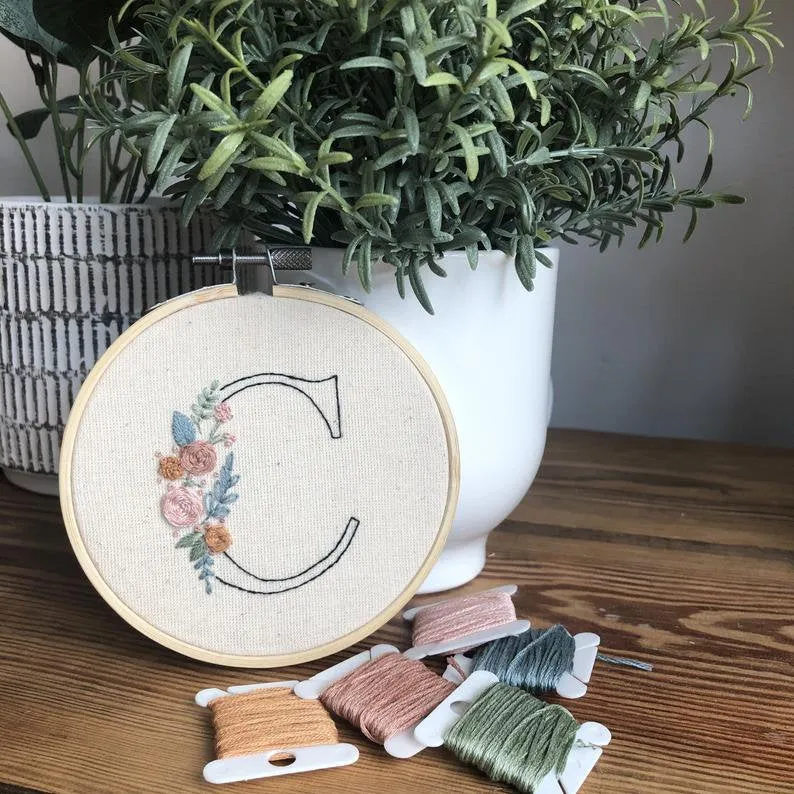 Floral Initial - A-Z Embroidery Patterns