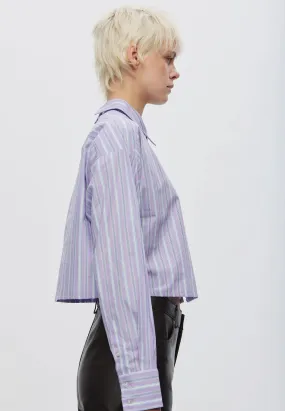 Forever Cropped Shirt - Orchid Pinstripe