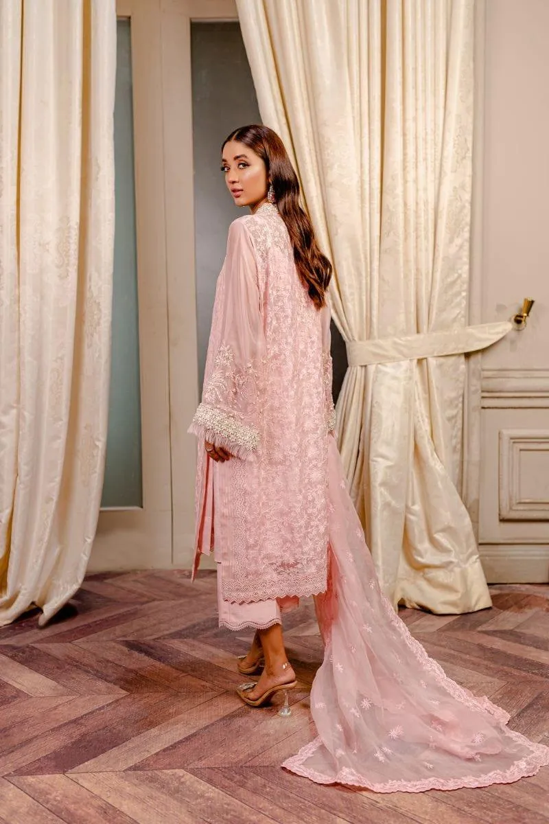 Fozia Khalid - Crepe Rose - Embroidered - 4 Piece