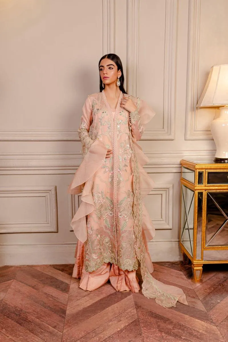 Fozia Khalid - Juliet Peach - Organza - 4 Piece