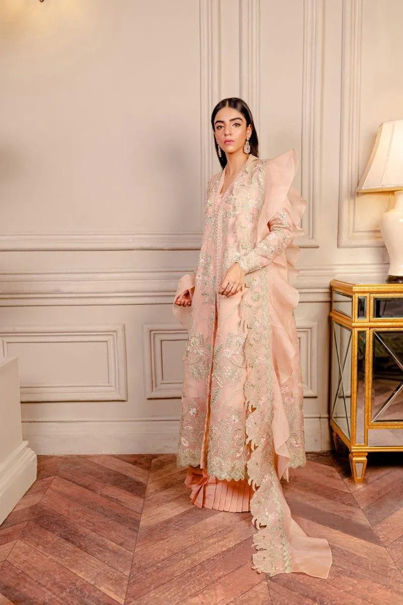 Fozia Khalid - Juliet Peach - Organza - 4 Piece