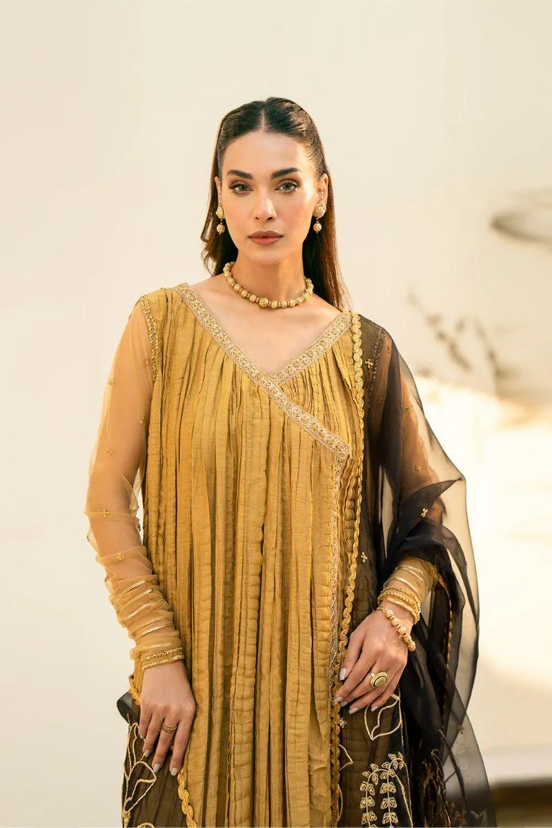 Fozia Khalid - Sehar - Golden - Silk - 3 Piece