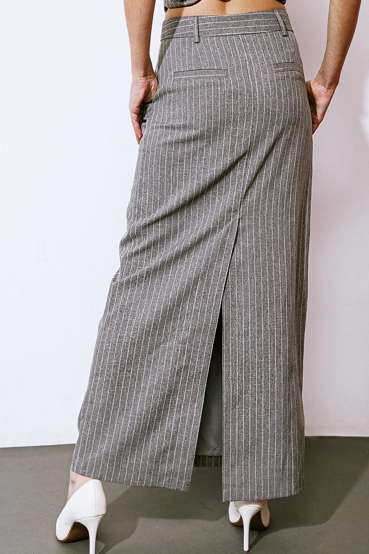 Get To The Point Woven Midi Skirt