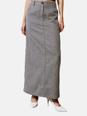 Get To The Point Woven Midi Skirt