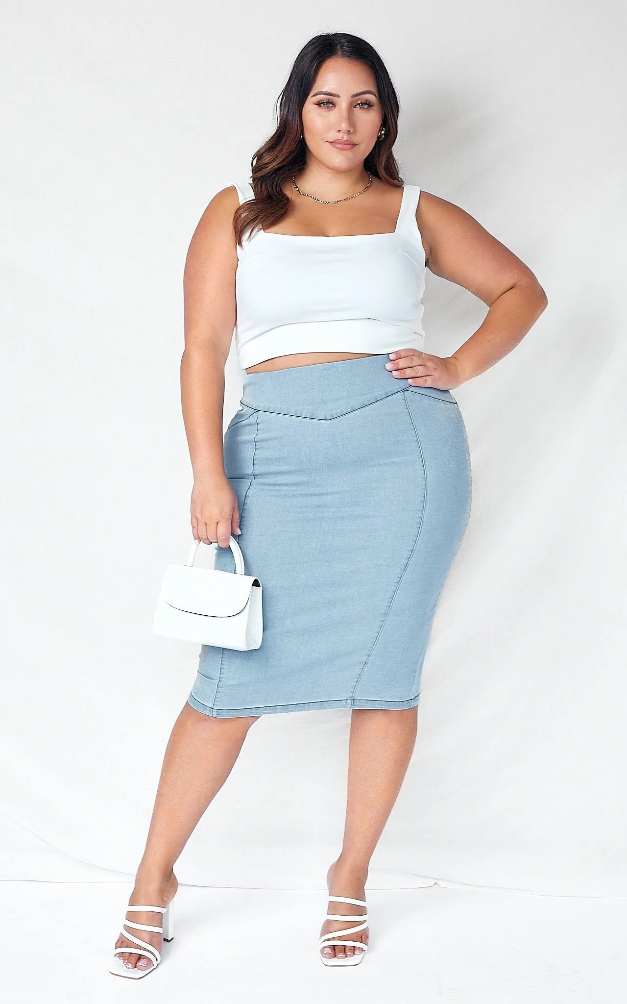 Gigi Denim Skirt - Light Blue