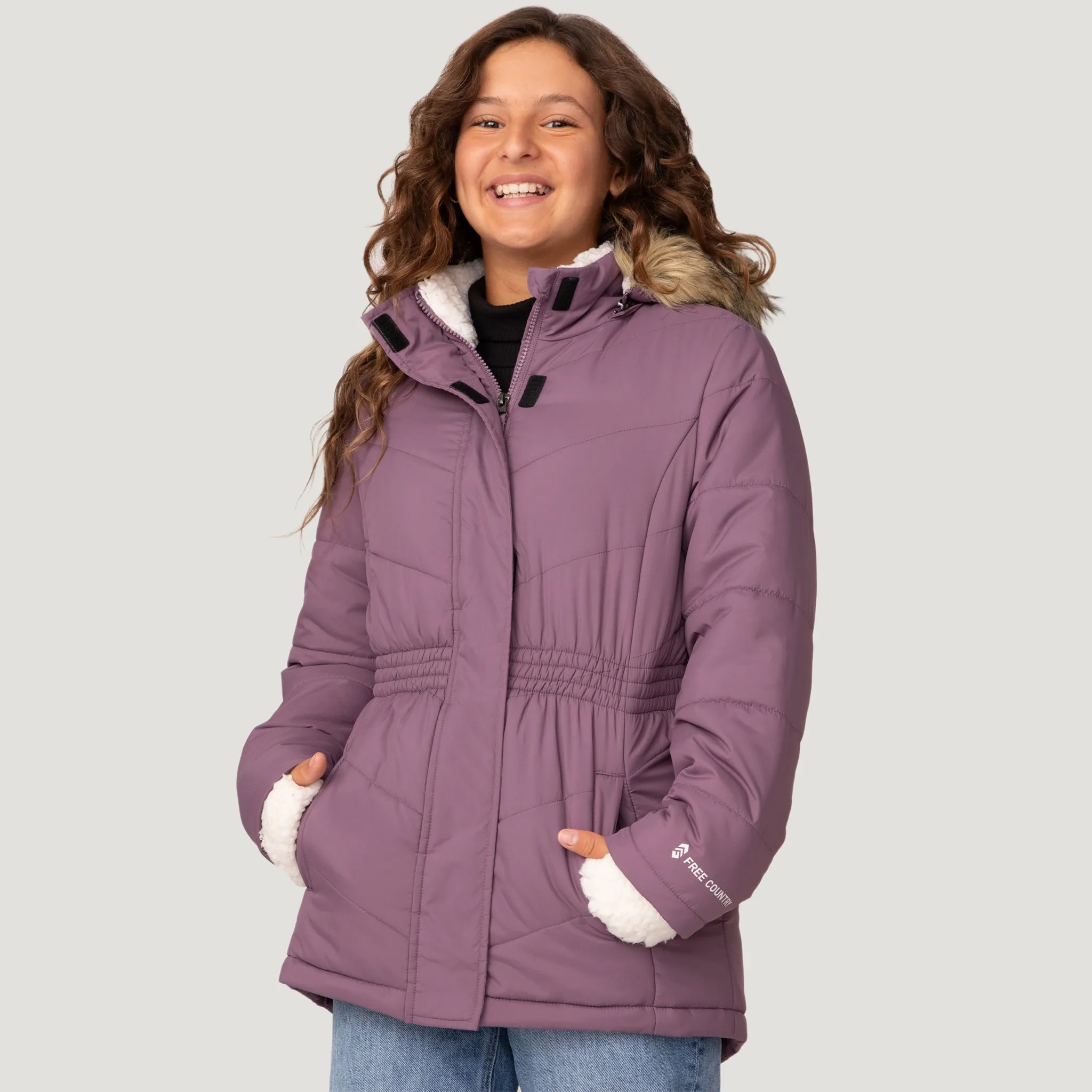 Girls' Long Bib Puffer Jacket