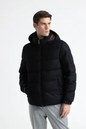 Goose down jacket in cashmere and tricot