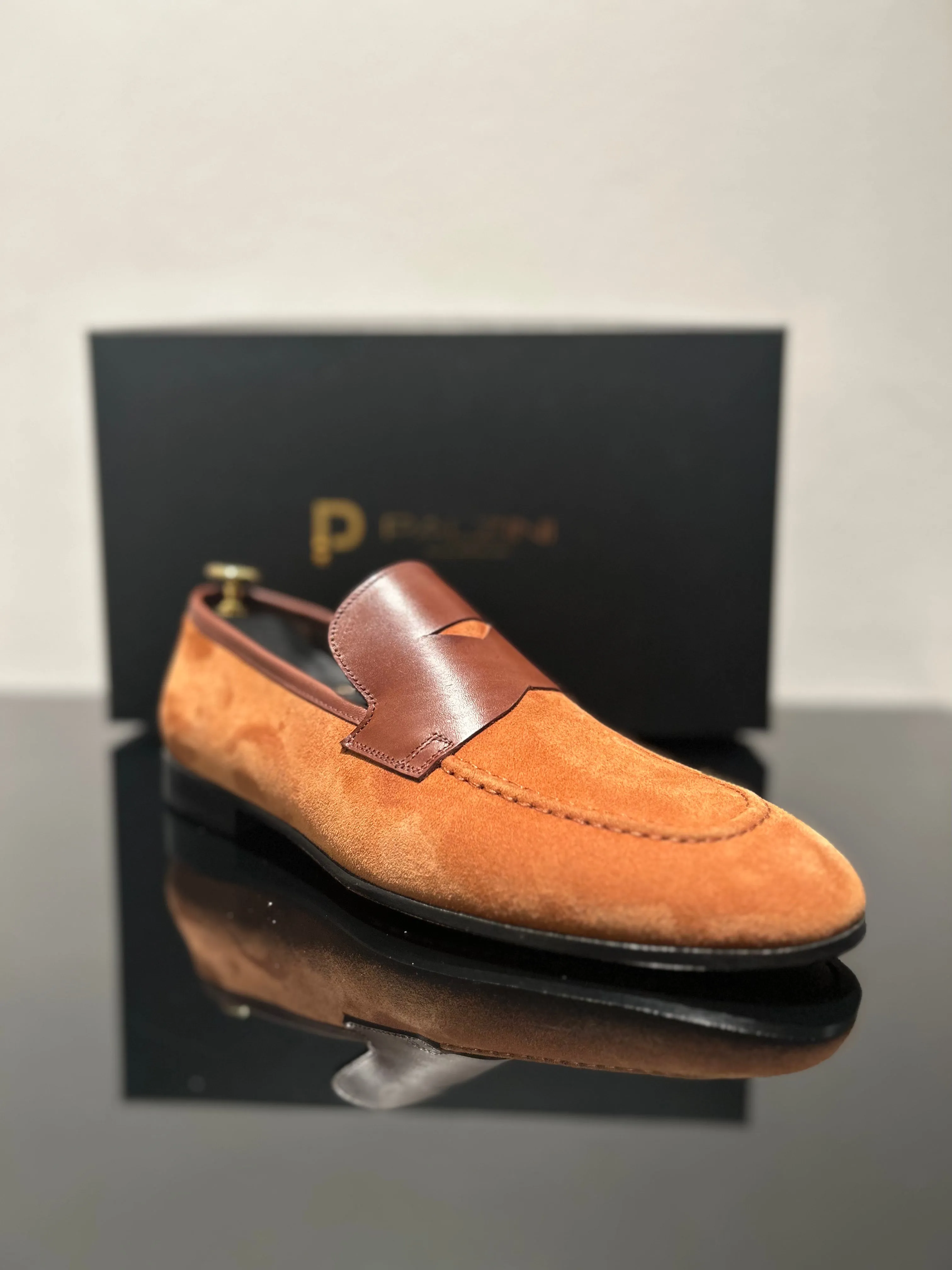 HANDMADE TAN SUEDE SLIP-ON