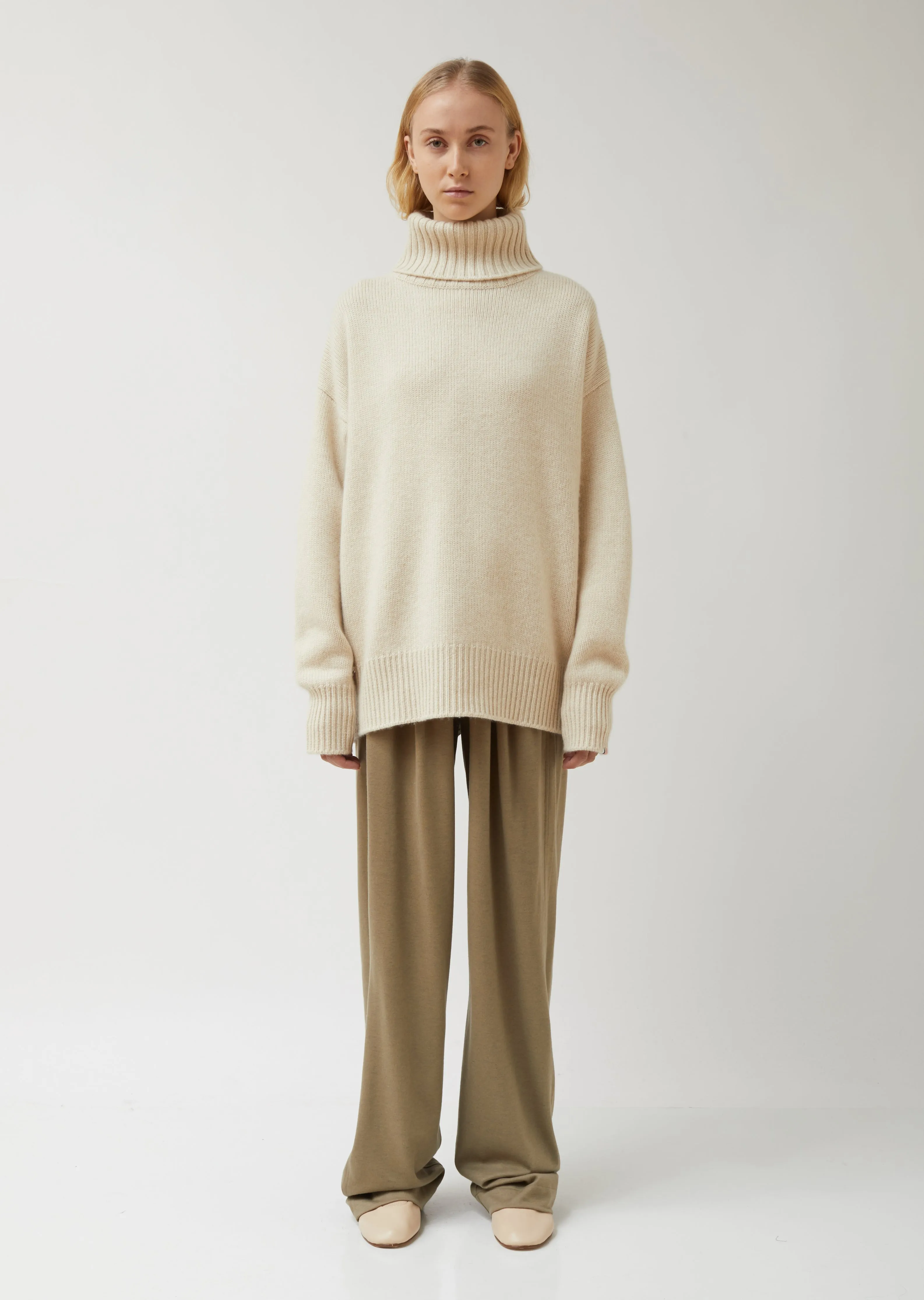 Heavy Knit Oversized Roll Neck Sweater