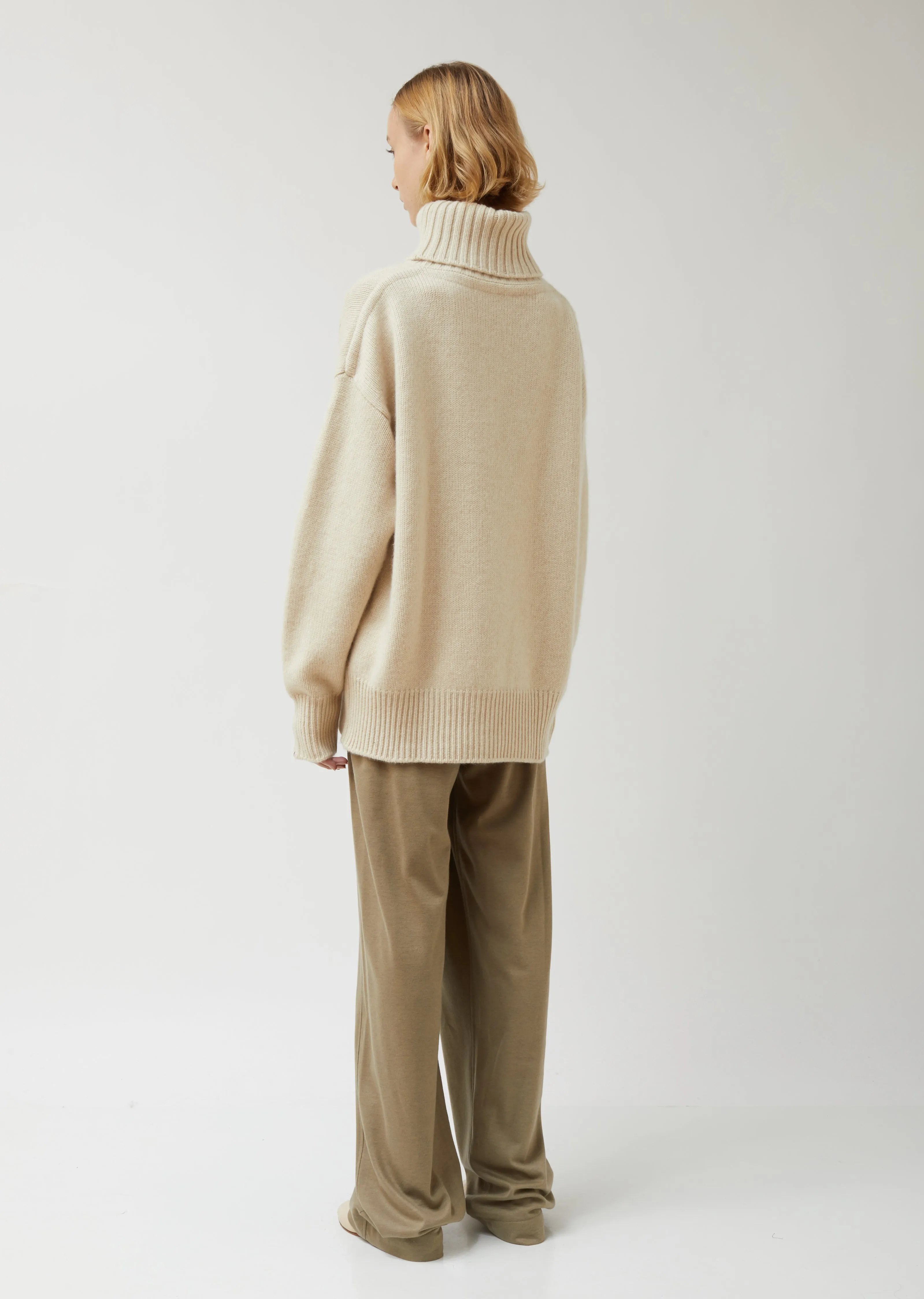 Heavy Knit Oversized Roll Neck Sweater