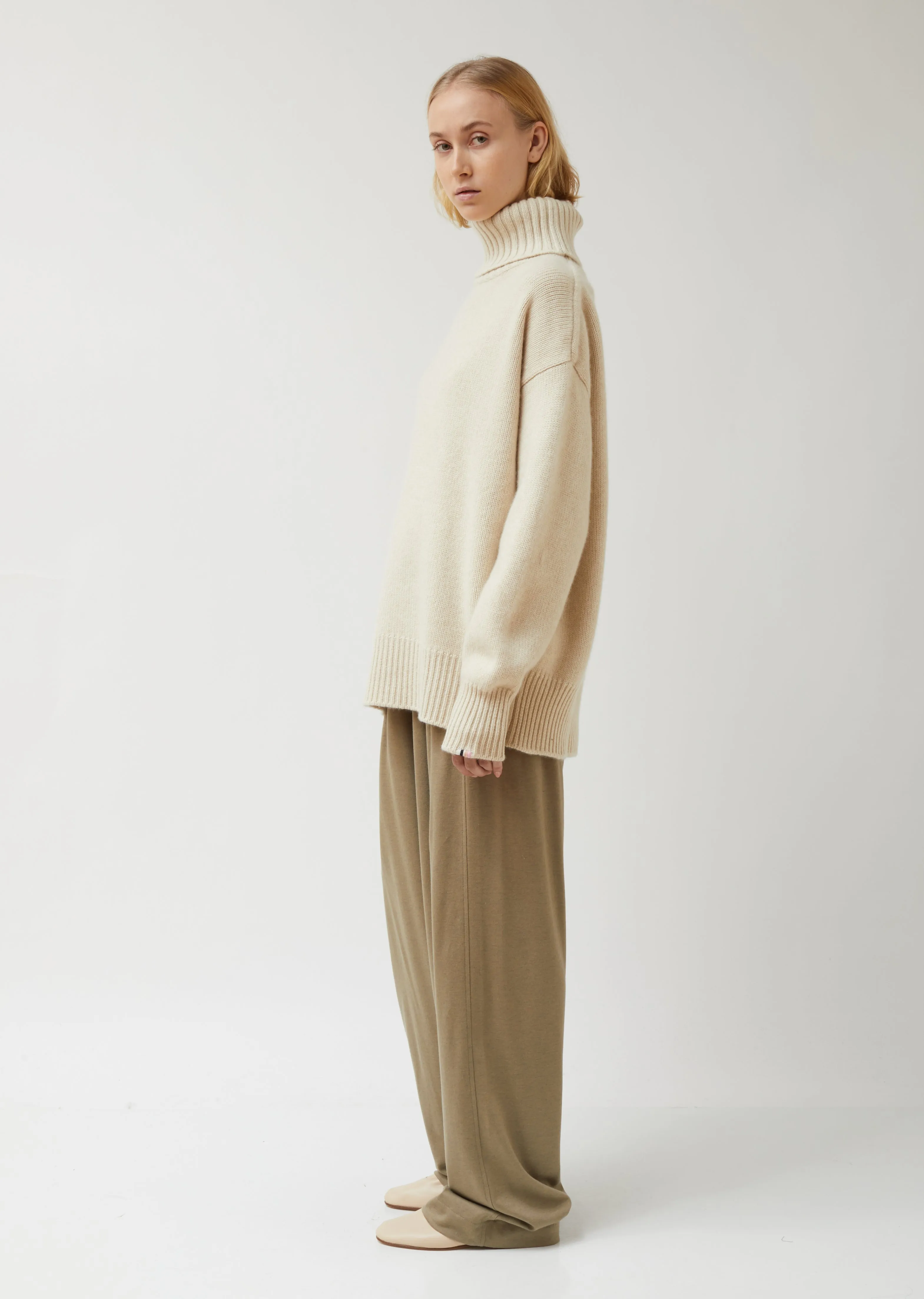 Heavy Knit Oversized Roll Neck Sweater