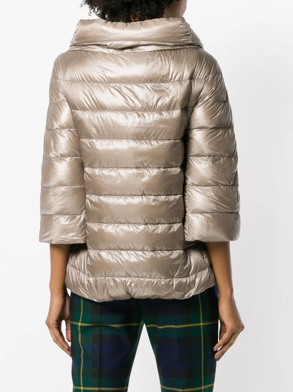 HERNO Chic Mini Puffer Jacket in Dove Grey