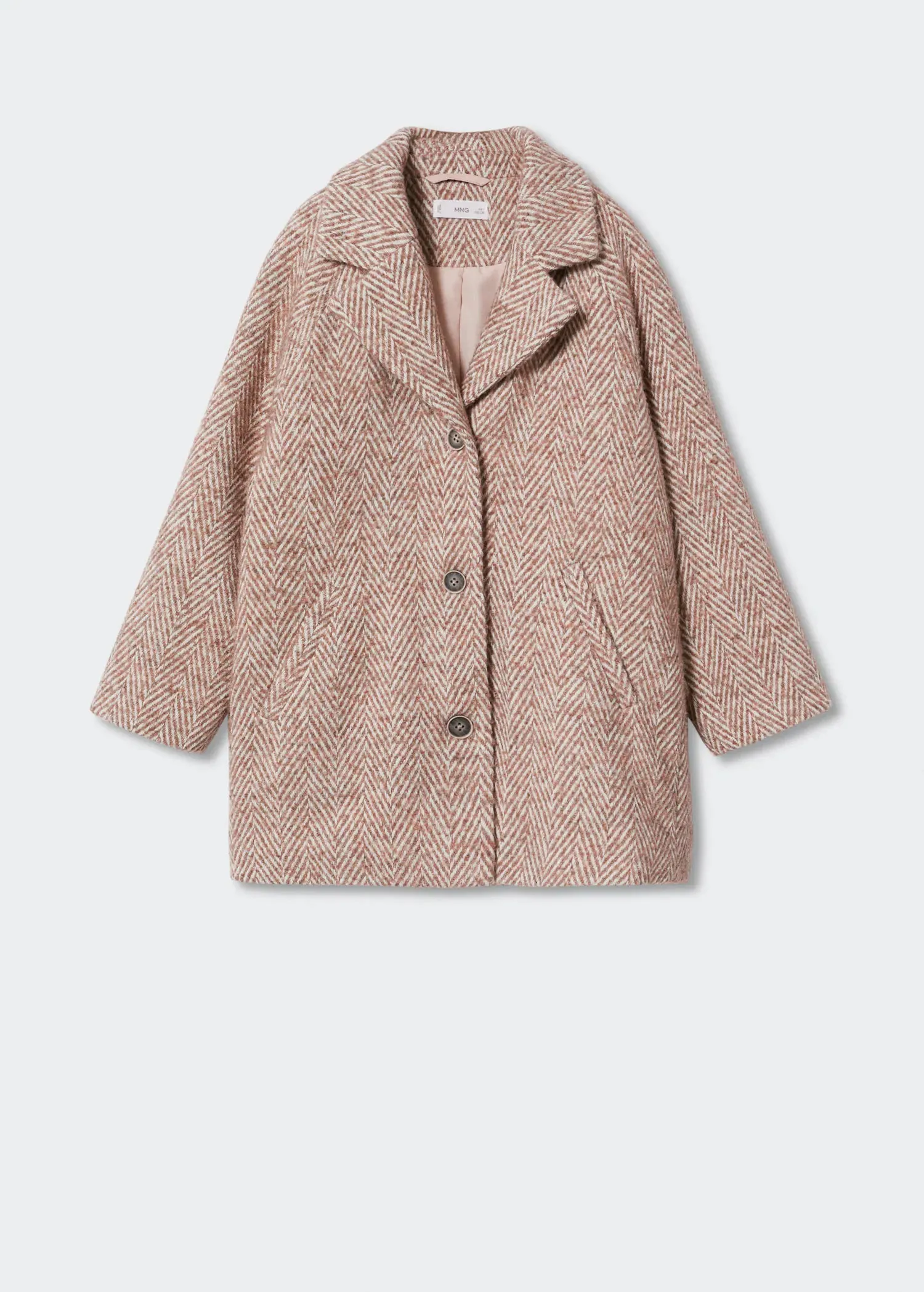 Herringboned fabric coat