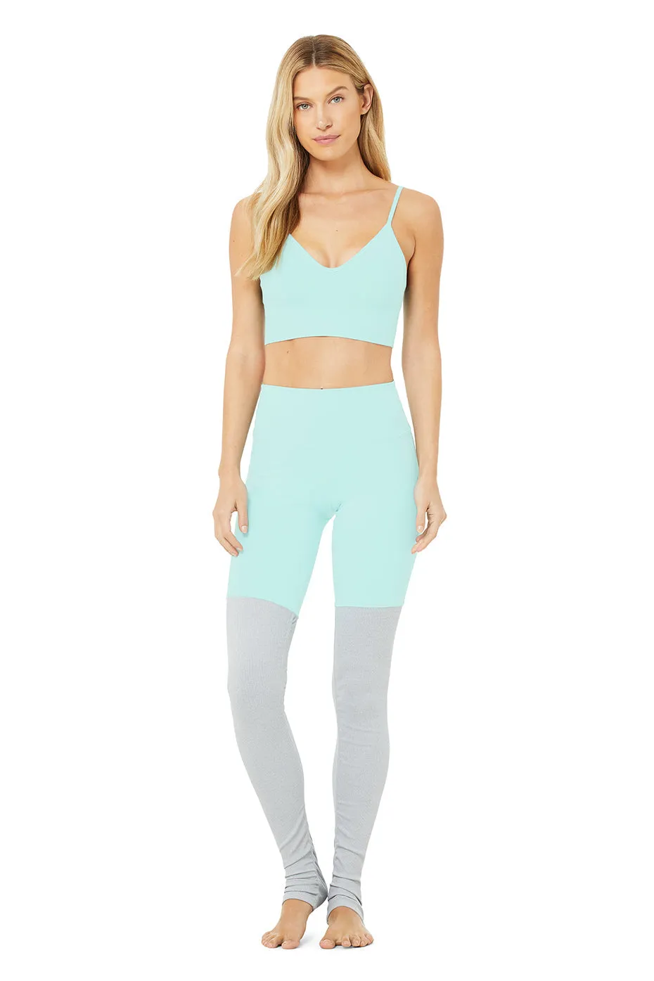 High-Waist Goddess Legging - Blue Quartz/Dove Grey Heather