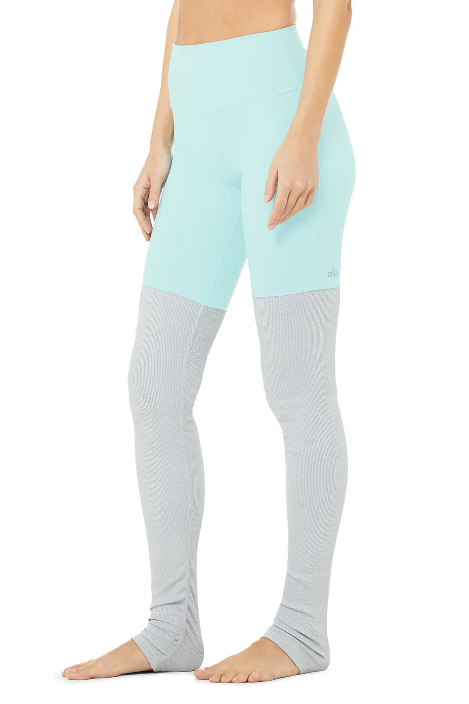 High-Waist Goddess Legging - Blue Quartz/Dove Grey Heather