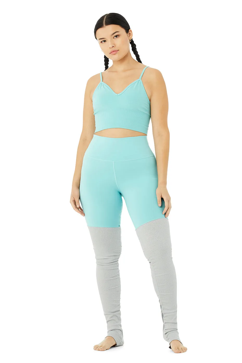 High-Waist Goddess Legging - Blue Quartz/Dove Grey Heather