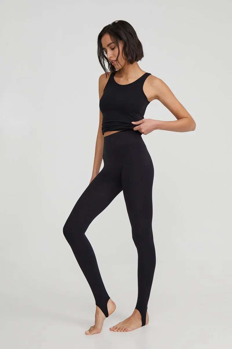 High-waist leggings with stirrups