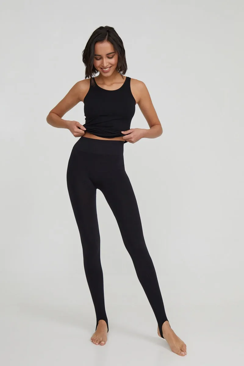 High-waist leggings with stirrups