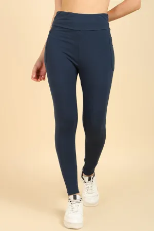 High Waist Navy Blue Mom Legging