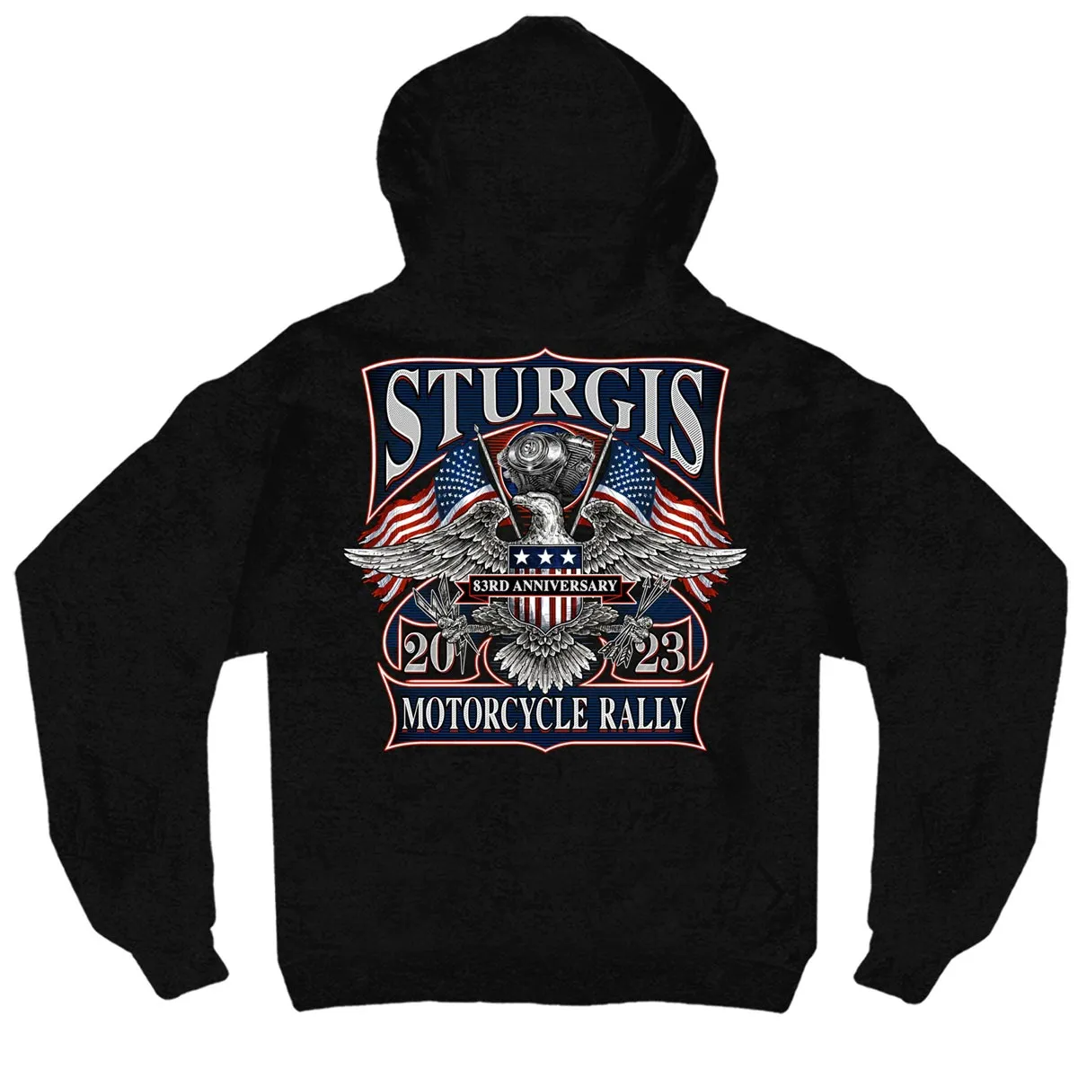 Hot Leathers SPB4013 Men’s 2023 Sturgis Vintage Patriot Black Hoodie