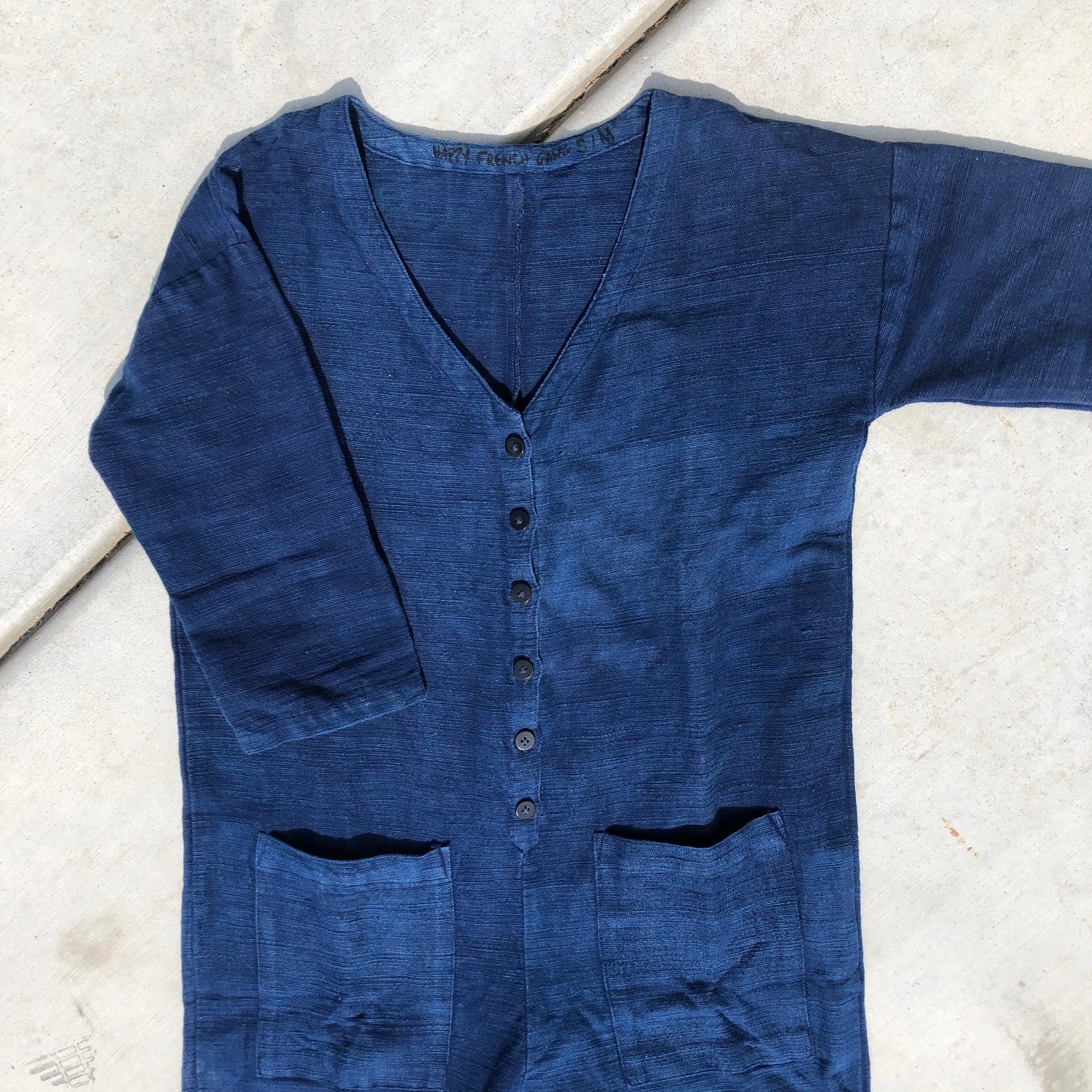 Indigo Textured Jumpsuit (XS-XL)