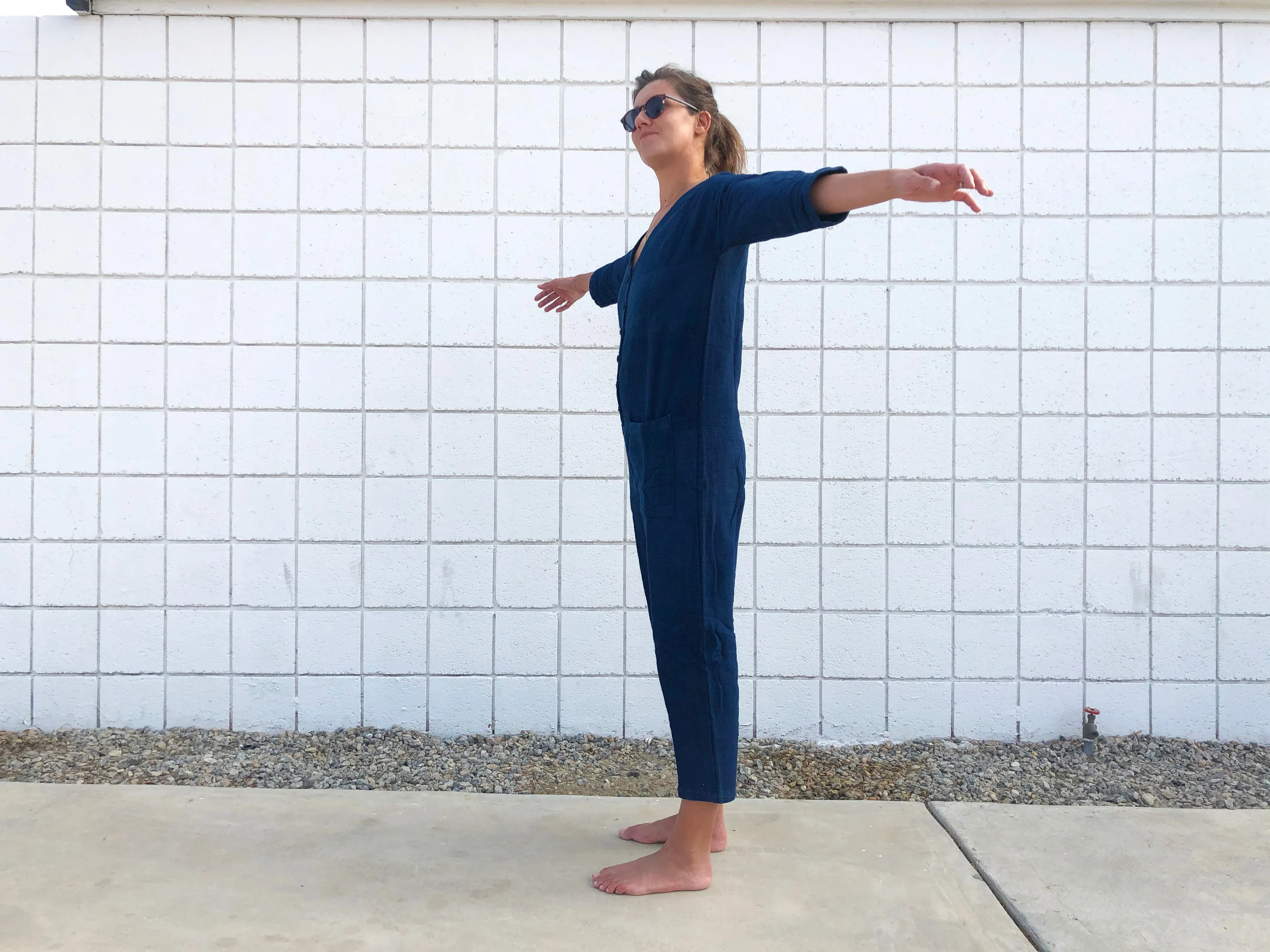 Indigo Textured Jumpsuit (XS-XL)