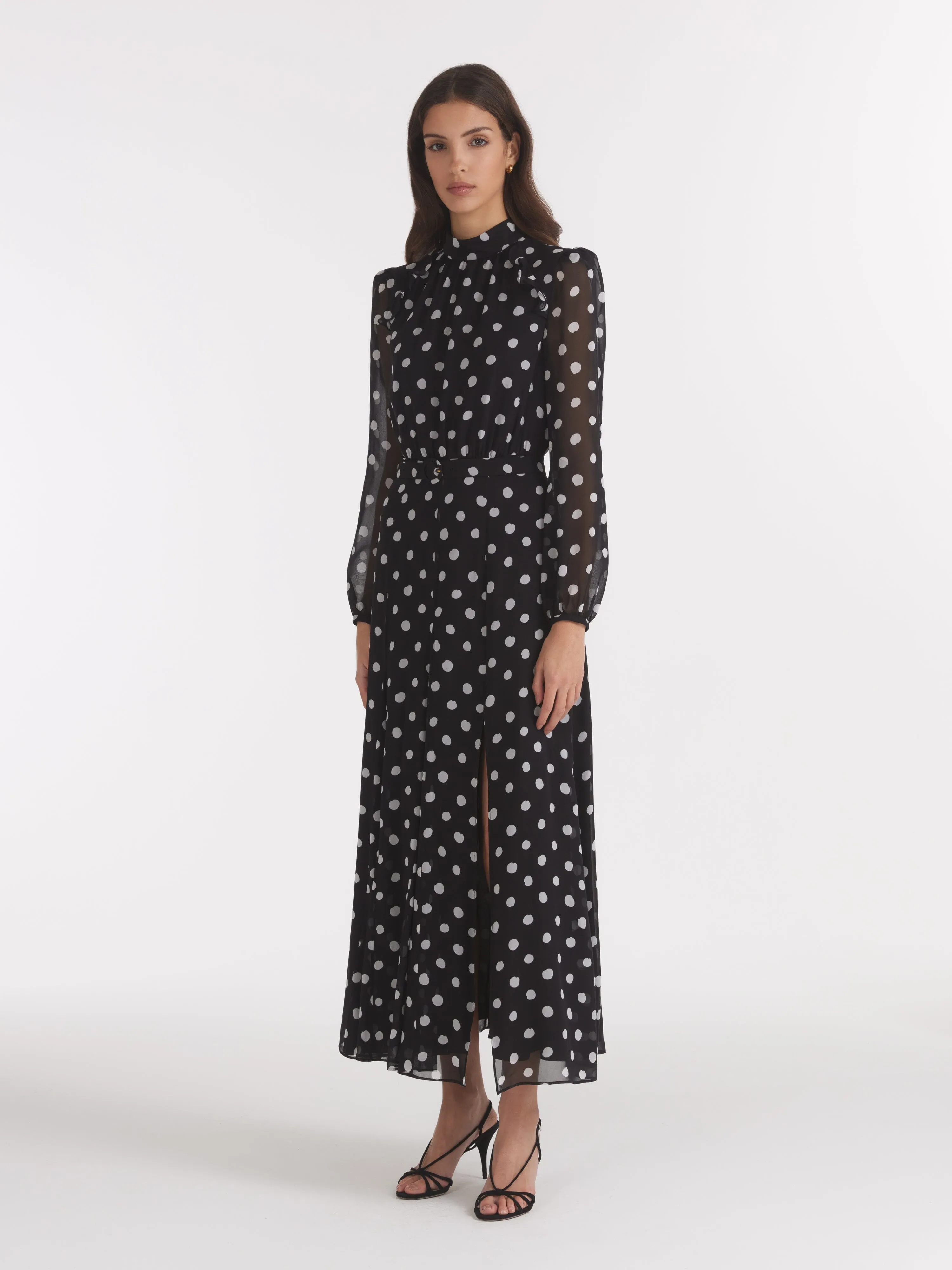 Jacqui B Dress in Mono Dot