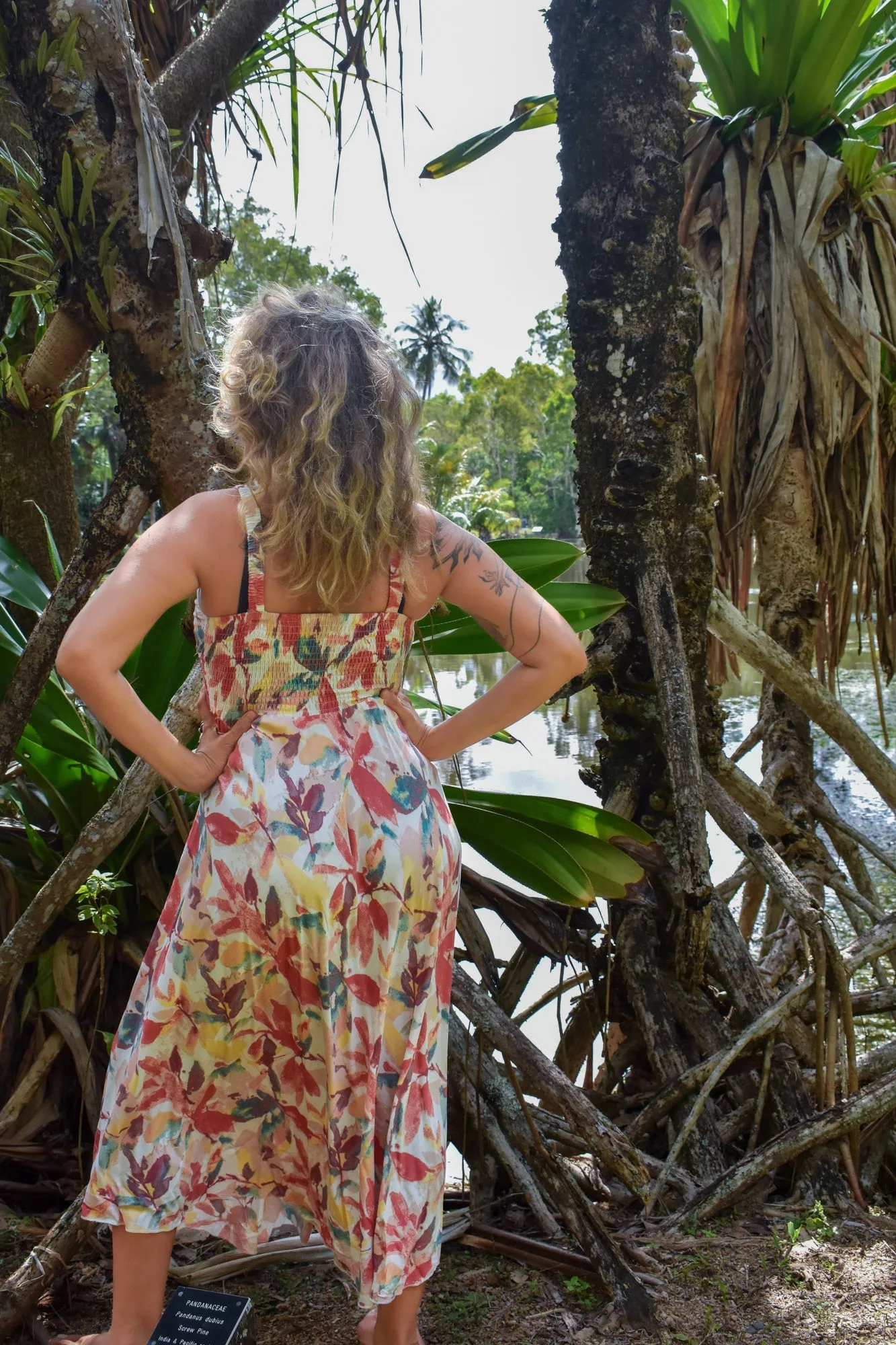 Jasmine Midi Dress - Natural Red