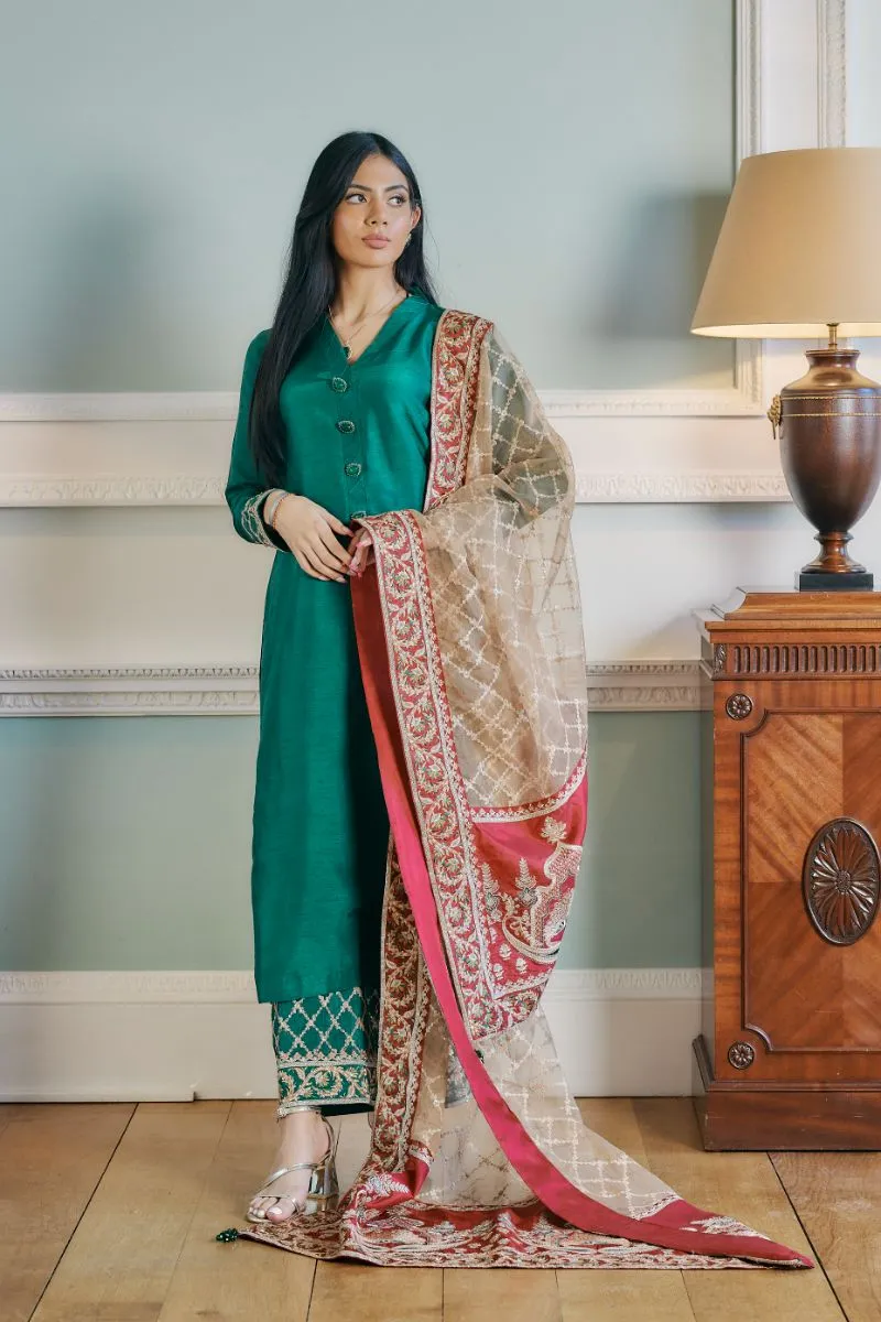 Kaanchi London - Zainia - Korean Raw Silk - 3 Piece