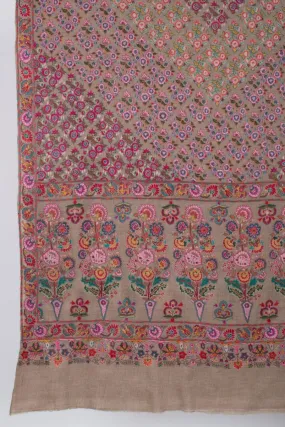 Kashmiri Pashmina Shawl, Special Indian Embroidery Wrap, Cashmere Scarf, Hand Embroidered Shawl, Exclusive Shawl, 40x80" - KANSAS