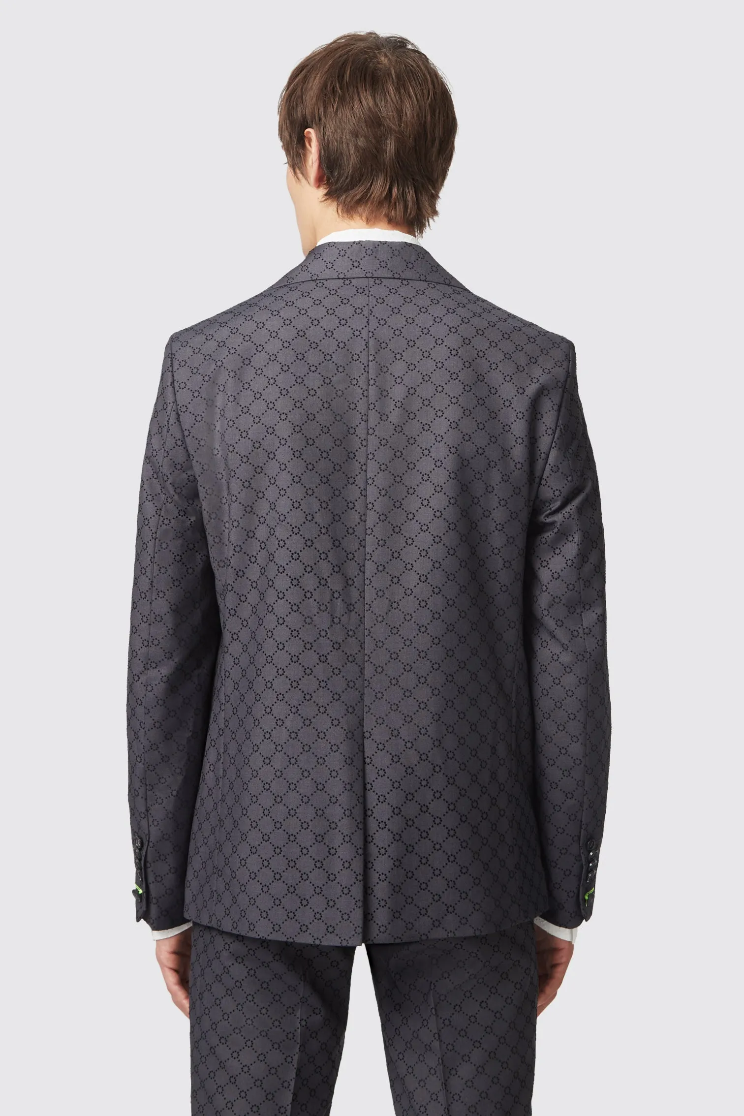 Keil Slim Fit Black Flocked Jacket - ARCHIVE