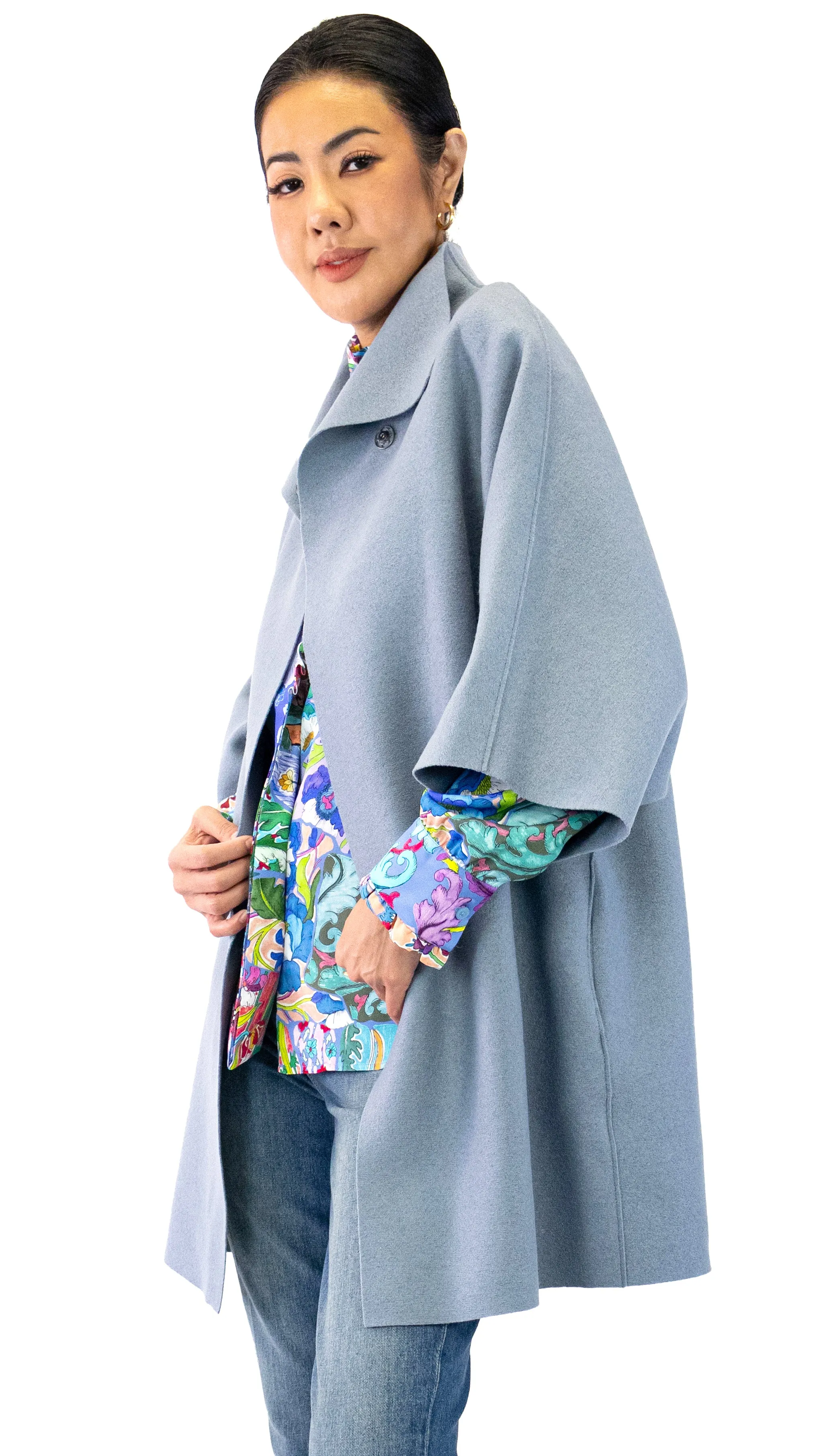 Kimono Mantle Coat - Mineral Grey