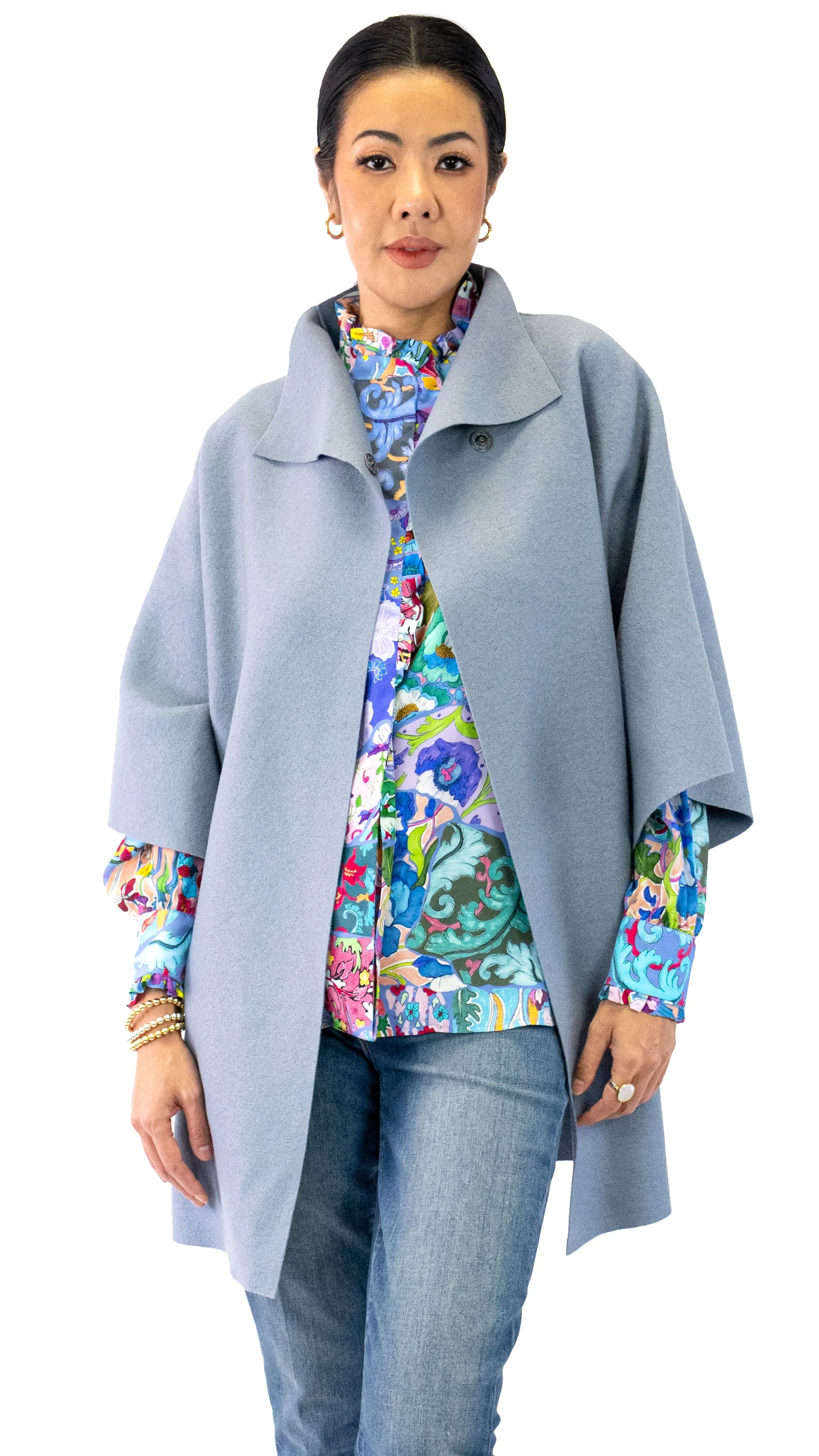 Kimono Mantle Coat - Mineral Grey