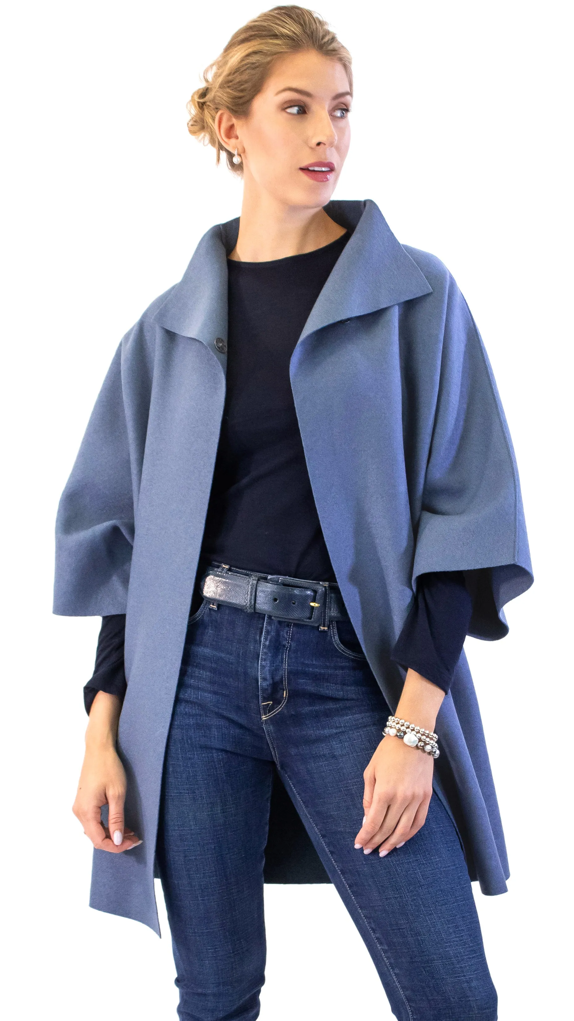 Kimono Mantle Coat - New Denim