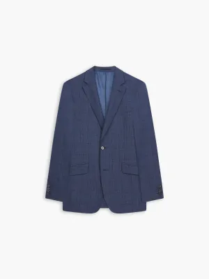 Kingaby Infinity Slim Fit Navy Blue Check Jacket