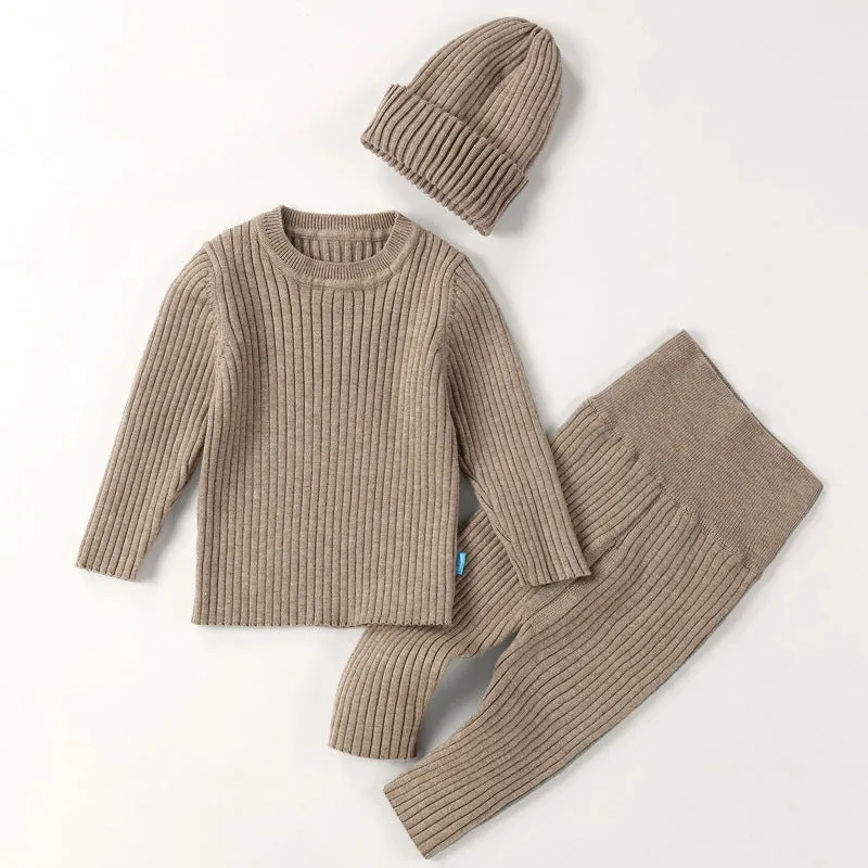 Knitted Cotton Winter Clothing Set (3 piece set)