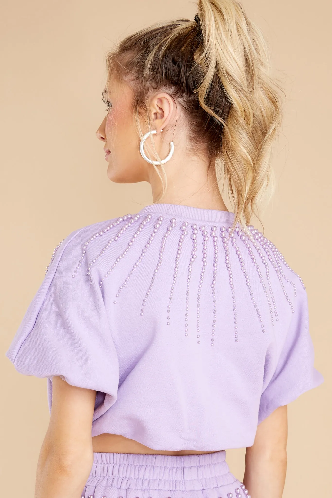 Lavender Pearl Burst Bubble Top