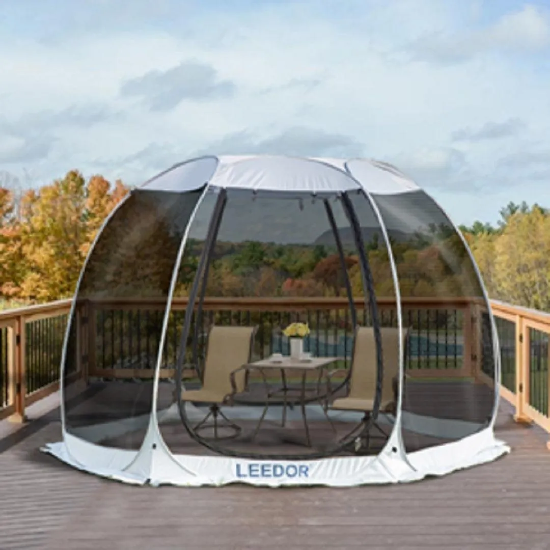 Leedor 10'x10' Gazebos for Patios Screen House Room 4-6 Person Canopy Mosquito Net Camping Tent Pop Up Sun Shade Shelter