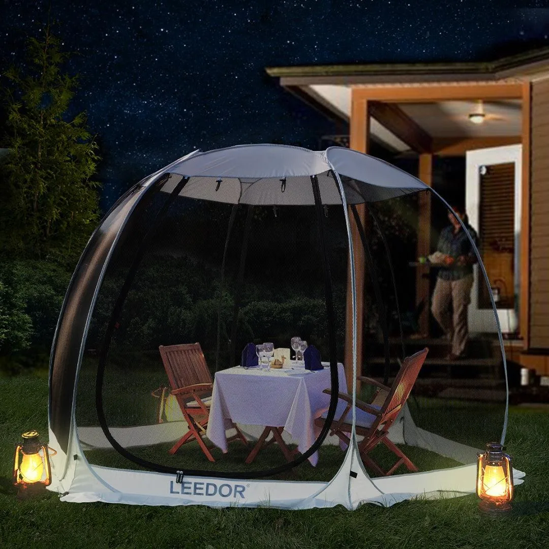 Leedor 10'x10' Gazebos for Patios Screen House Room 4-6 Person Canopy Mosquito Net Camping Tent Pop Up Sun Shade Shelter