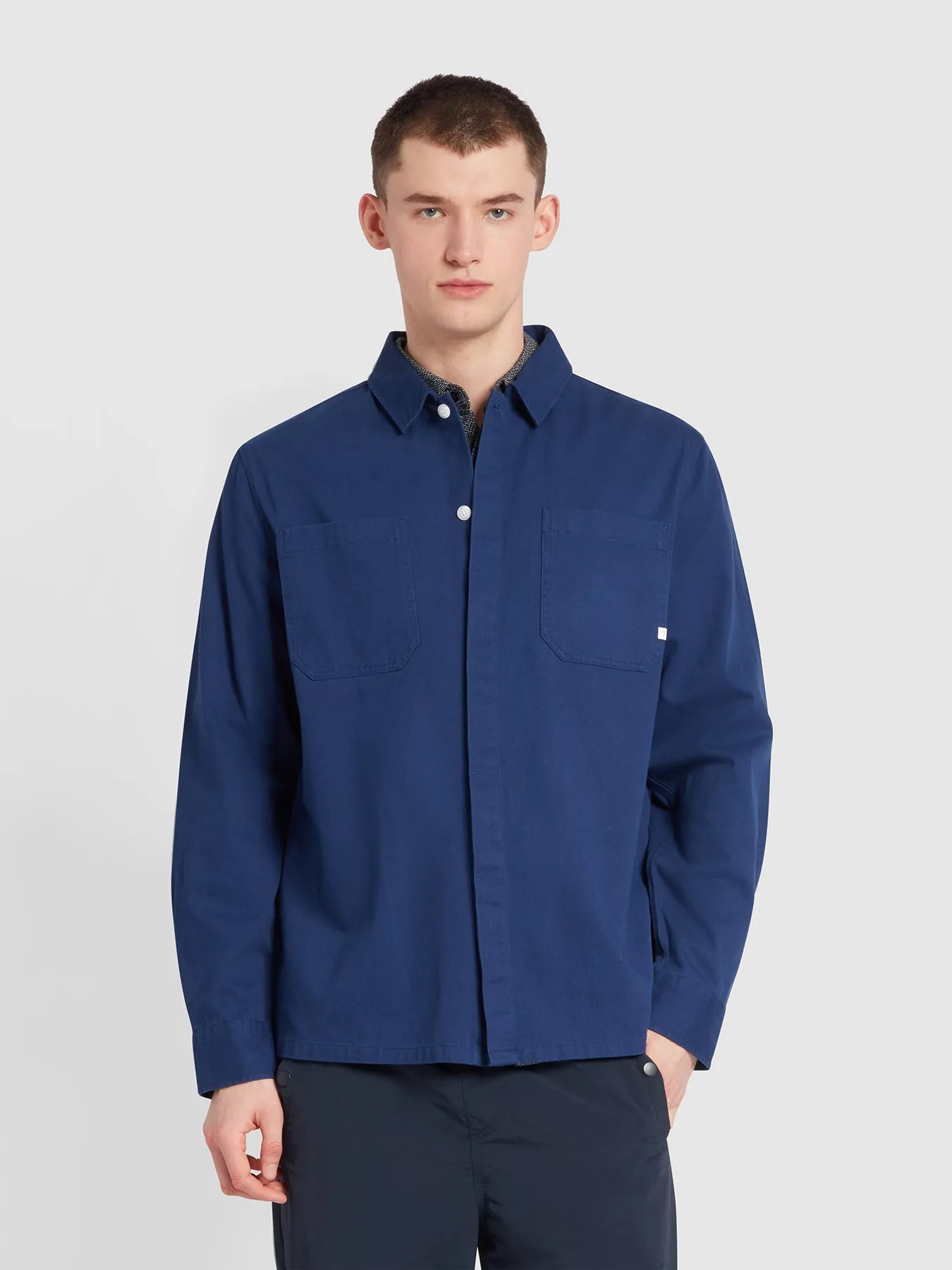 Leon Relaxed Fit Overshirt In Rich Indigo