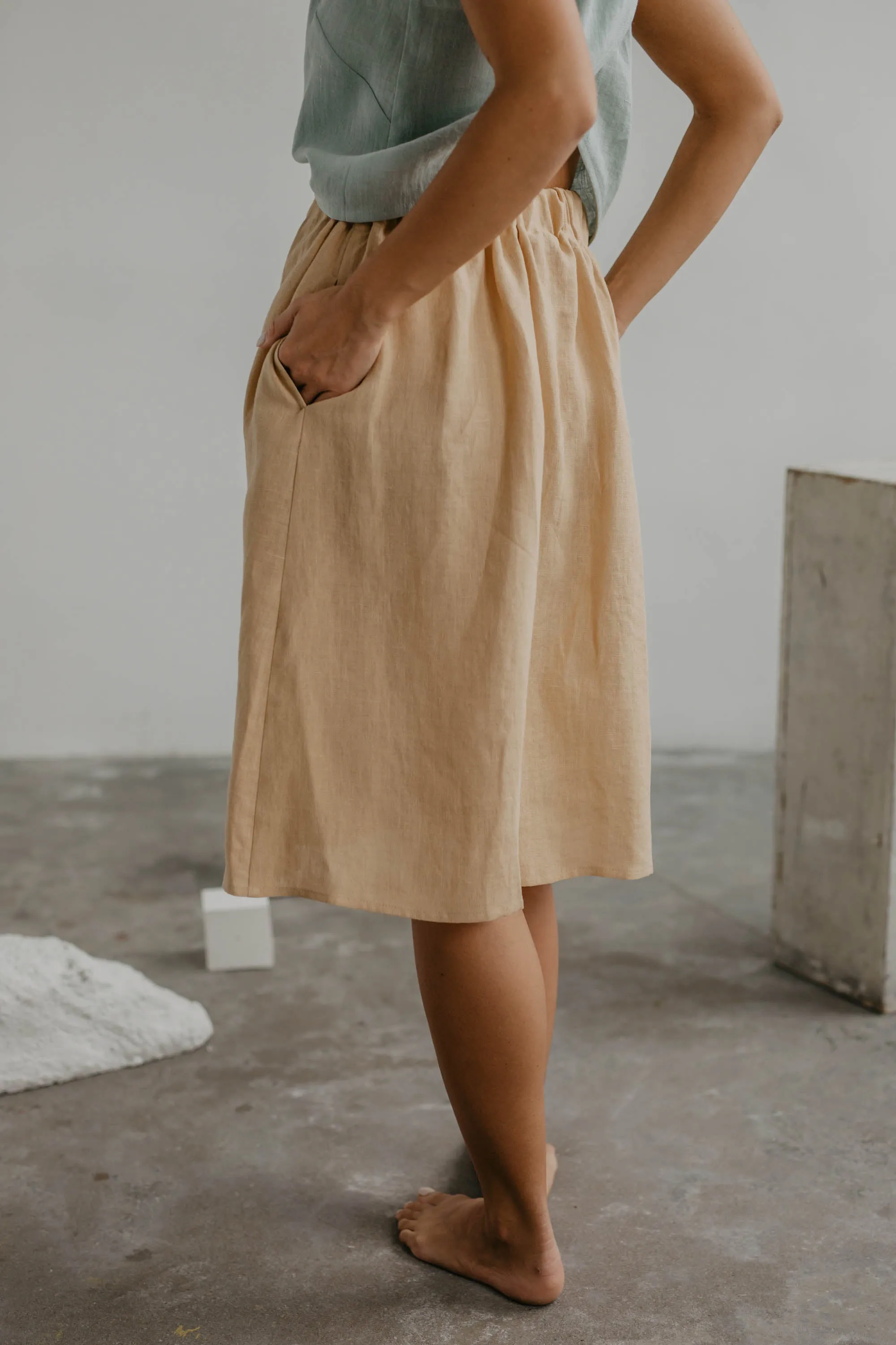 Linen skirt with buttons DAISY by AmourLinen