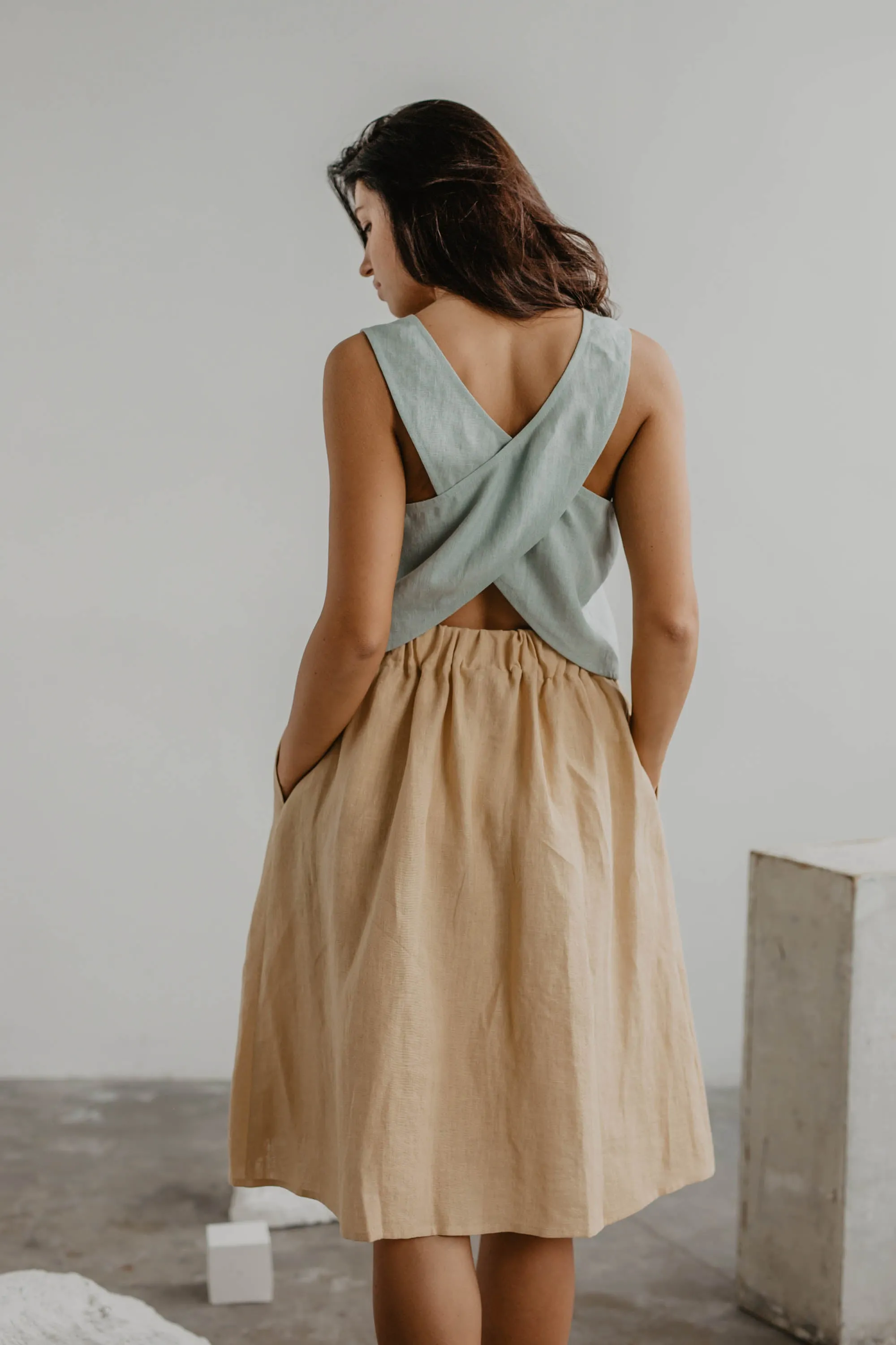 Linen skirt with buttons DAISY by AmourLinen